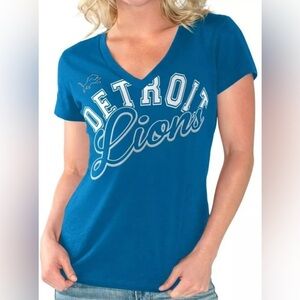 DETROIT LIONS Women's V-Neck Tee Size XL